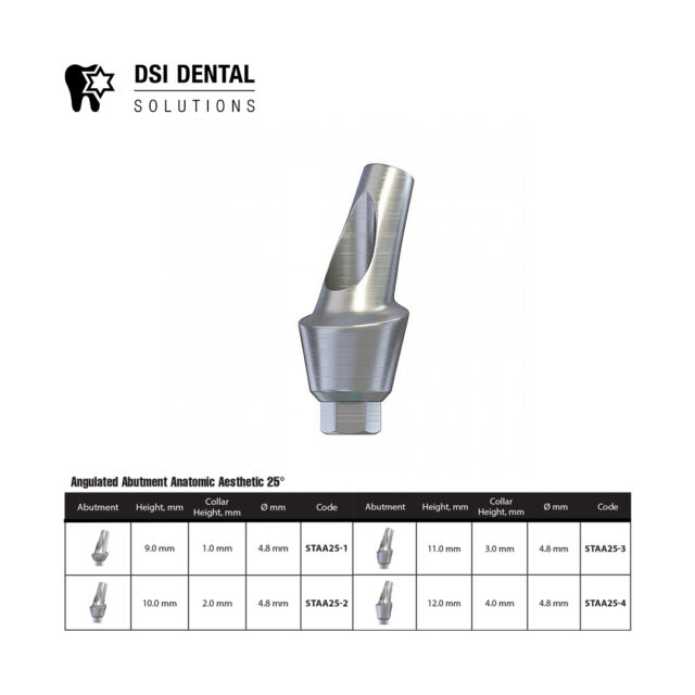 מבנה זויתי אנטומי 3.75/25° DSI
