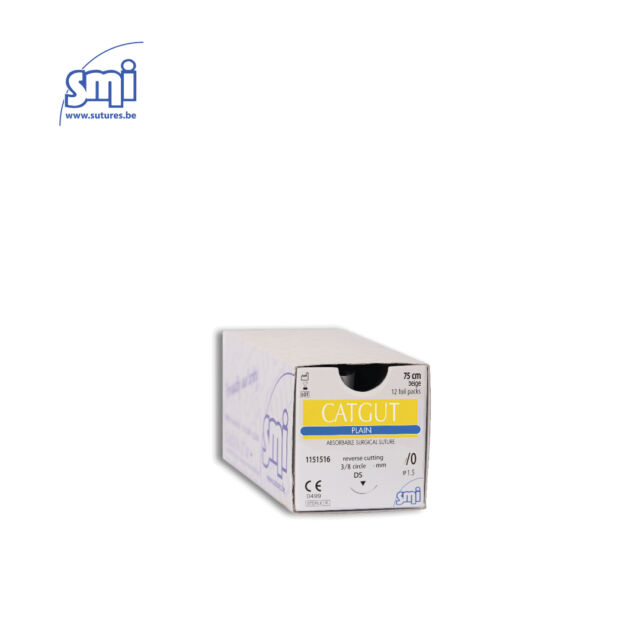 חוט תפירה-נמס 3/0 Smi Plain Catgut DS24